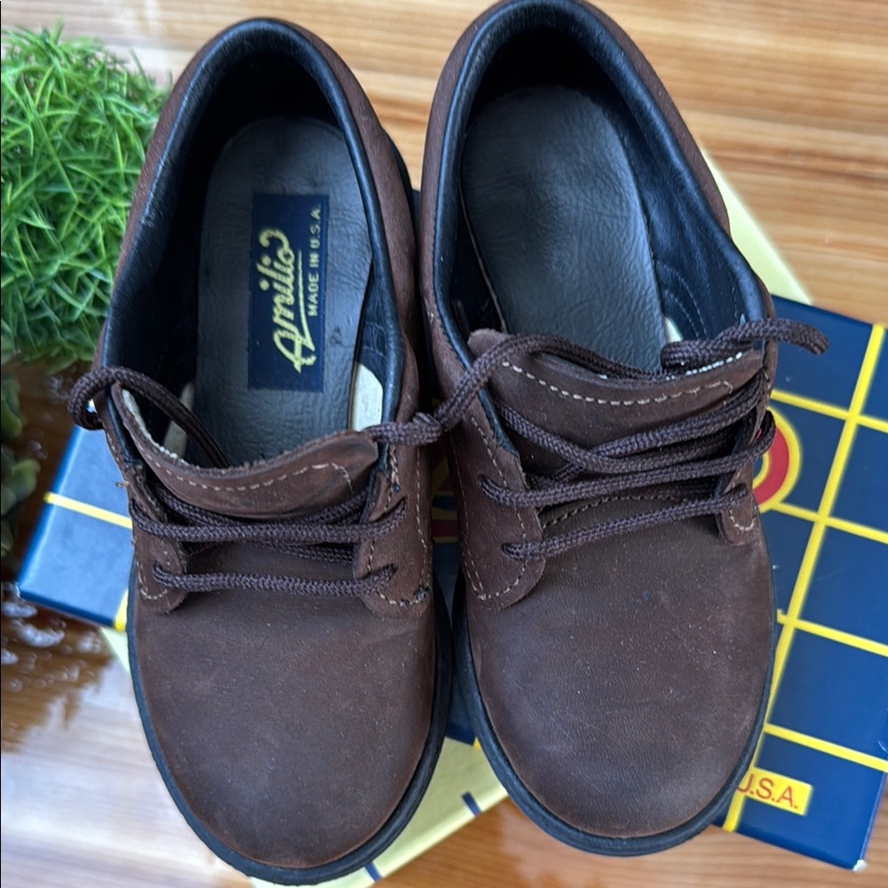 Brown Dress Shoes with Suede Finish